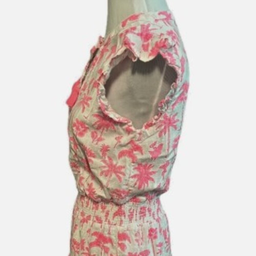 NWT Vineyard Vines Pink Palms & Palmeria Ruffle Sleeves Dress - Small - Picture 5 of 7